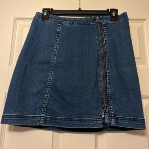 Free People denim side zipper skirt
